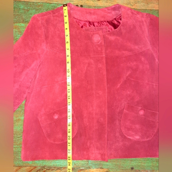 Women's LAL brand ruby red 100% leather jacket size large EUC - Picture 8 of 10